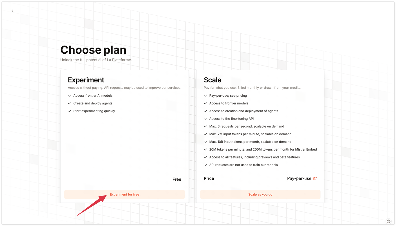Click Experiment for free to start your plan