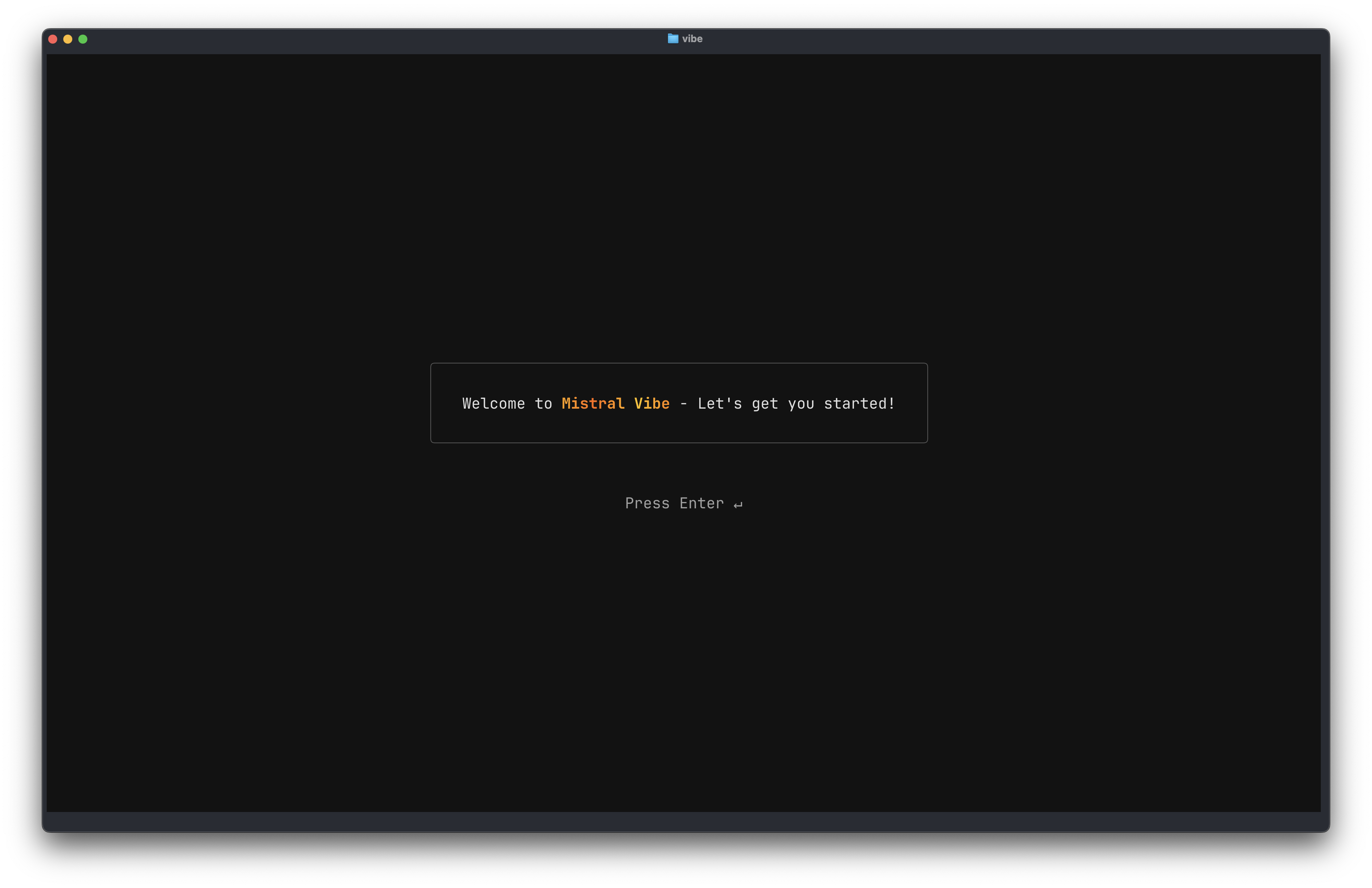 Mistral Vibe running in a terminal