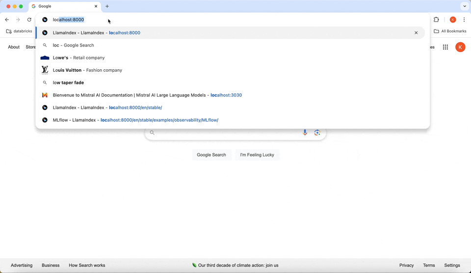 GIF animation of browsing a trace in the MLflow UI